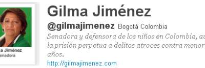 Gilma Jiménez, autora material e intelectual